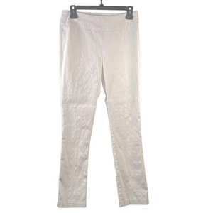 Tribal Pants Womens 6 White Textured Pull On Slim Straight Stretch Rayon Nylon - Picture 1 of 6