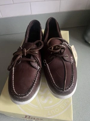 Бас моряк коричневый кожаный лодка туфли женщин 6,5 M новый в коробке винтажный 1999 - Изображение 1 из 4