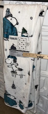 "Chaqueta acolchada de invierno Peanuts Snoopy Woodstock manta de patinaje sobre hielo 50 x 70"" nueva con etiquetas" Foto 1 de 4
