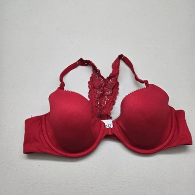 Victoria's Secret Women Bra 36B Red Body By Victoria Demi Cup Underwired Lace - Image 1 of 4