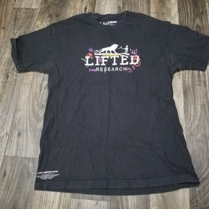 LRG Lifted Research Group Graphic Tshirt Skate Black Size Large Distressed - Picture 1 of 13