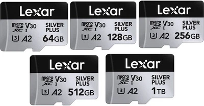 Lexar Micro SD Professional SILVER PLUS Flash Memory Card 512GB 1TB - Image 1 of 4