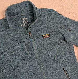 LL Bean Jacket Misses Women's M Teal Blue Full Zip Pockets Better Sweater Fleece - Picture 1 of 7