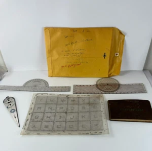 WW2 Pilot Log Book Sillcocks Miller Map Template Mile Gage Warner Plotter Steele - Picture 1 of 24