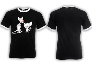 Pinky und der Brain Ringer Shirt Ratten Rats Comic Kult Fun Cartoon oldschool - Bild 1 von 2