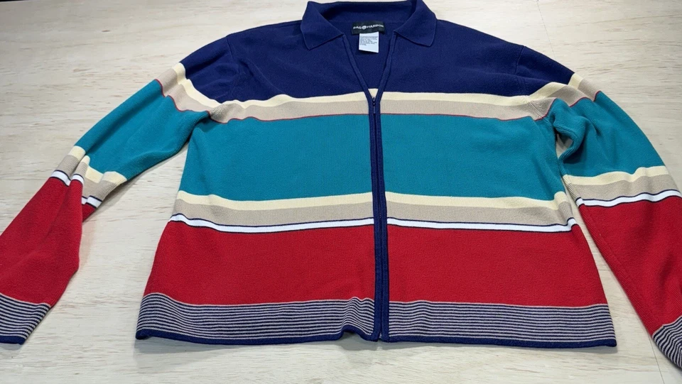 Suéter Cremallera Completa Mujer XL Cárdigan Colorido Sag Harbor Foto 1 de 4