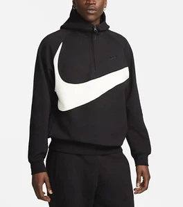 New Nike 1/2 Zip Fleece Big Swoosh Logo Hoodie Men’s Size L-Tall DX0566-013 - Picture 1 of 10