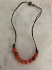 SHAMBALA  INSPIRED PAVE’ PINK, ORANGE AND BROWN CRYSTAL BALL NECKLACE ON  CORD