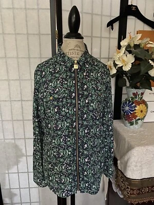 *РАСПРОДАЖА* Michael Kors женщин L пейсли легкий молнии ветровка блейзер - Изображение 1 из 4