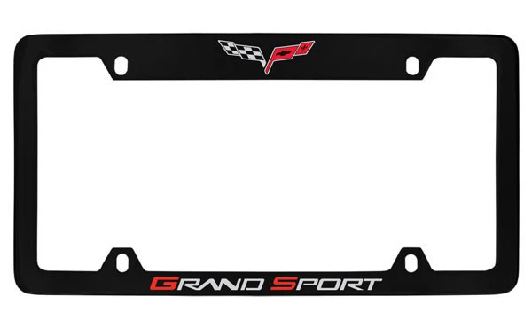 Chevrolet Chevy Corvette C6 Grand Sport Black Coated Metal License Plate Frame - Image 1 of 1