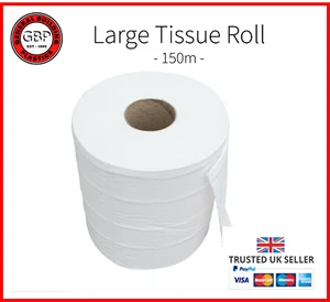 2 Ply 150m Large White Cleaning PaperbJumbo Cleaner Tissue Roll Industrial Size - Picture 1 of 1