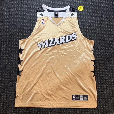 Blank WASHINGTON WIZARDS GOLD ALT ADIDAS JERSEY AUTHENTIC Size 52 2XL Cover