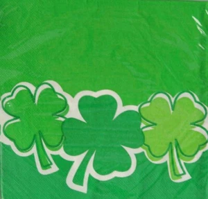 St Patrick's Day Luncheon Napkin * Lucky Green Irish Shamrock 20 Napkins Sealed - Picture 1 of 5
