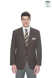 2130$ BELVEST Brown Wool Silk Linen Sartorial Jacket Blazer 46 US / 56 EU 7R - Picture 1 of 9
