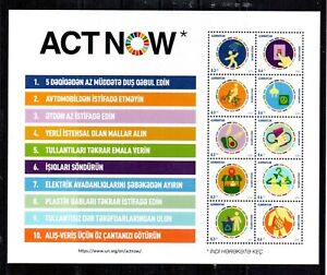 STAMPS - AZERBAIJAN - 2020 - M/S - ECOLOGY - ACT KNOW -