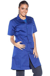 Camice medico Uomo Donna Manica corta da lavoro abbigliamento laboratorio blu