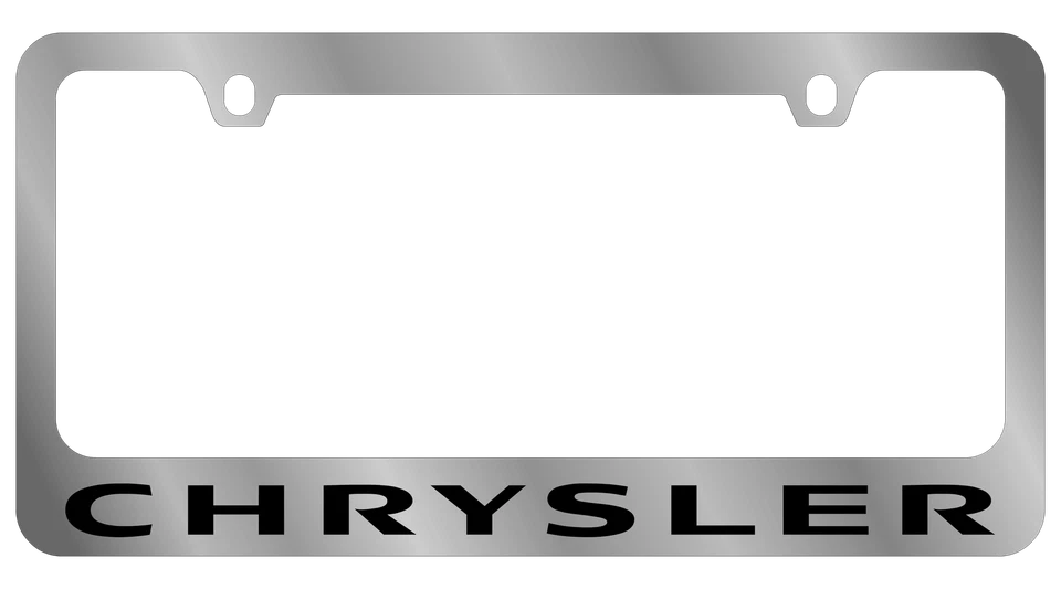 Marco de matrícula de acero inoxidable premium con logotipo de Chrysler cromado Foto 1 de 1