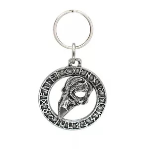 Llavero Raven's Skull Runes G017KC 1 1/2 pulgada Celta Vikingo Nórdico Metal Regalo - Imagen 1 de 7