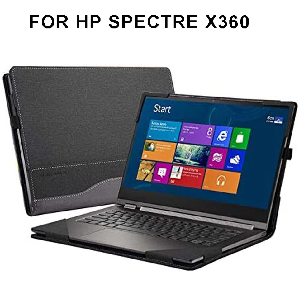 PU Leather Folio Stand Hard Cover for Hp Spectre x360 13.3 2 in 1 Laptop Sleeve - Image 1 of 4