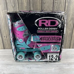 Roller Derby Girls Skates Size 12-2 (Adjustable Sizes) Mermaid Pink Green - Picture 1 of 24