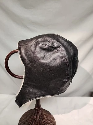 Gorra Avaitor de Cuero Negra Hombre/Mujer Talla Pequeña Foto 1 de 4