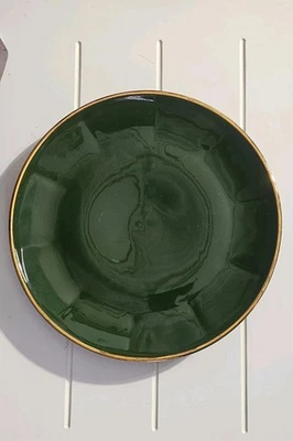 Vintage APILCO Green Gold Full Size Dinner Plate Replacement Yves Deshoulieres - Image 1 of 4