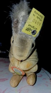 *RAR* STEIFF 1950-56 Samt & Mohair Eichhörnchen 4 Zoll mit Orginal Etikett 4410 SCHÖN - Bild 1 von 10