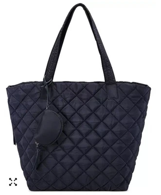 海军蓝大号美丽绗缝托特包 INC 梅西百货 全新 — 第 1/4 张图片
