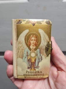 SOUVENIR of the First Holy COMMUNION all in POLISH, POCKET BOOK w/clasp 1911 - Bild 1 von 21