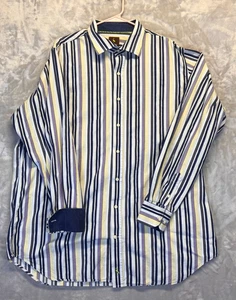 Tailorbyrd Shirt Men's 3XLT Striped Cotton Long Sleeve Button Flip Cuff Casual - Picture 1 of 9