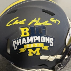 RARE Aidan Hutchinson Michigan Wolverines Autographed Mini Helmet - Picture 1 of 7