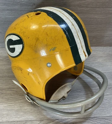Винтажный молодежный футбольный шлем Greenbay Packers XS 60-е подвеска выступающие уши NFL - Изображение 1 из 4