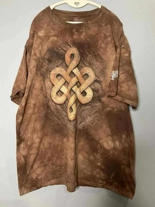 The Mountain Shirt Tan Tie Dye Tree Celtic Knot Renaissance Festival Adult 2XX - Picture 1 of 4