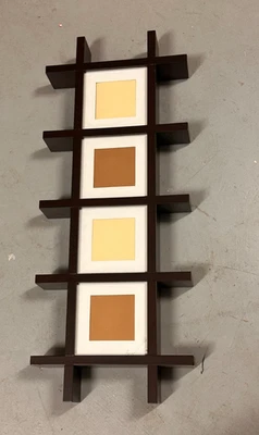 4 Photo Dark Wood Picture Frame Wall Decor - 2"x 2" Pics - Image 1 of 3