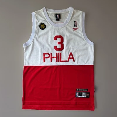 Camiseta Allen Iverson Philadelphia 76ers L Blanca Roja Y2K Reebok NBA Baloncesto Foto 1 de 4
