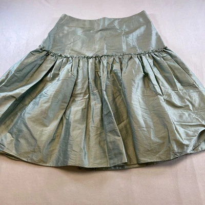 Mini-saia feminina Steven Stolman verde pálido alargada nova com etiquetas, tamanho 8 - Imagem 1 de 4