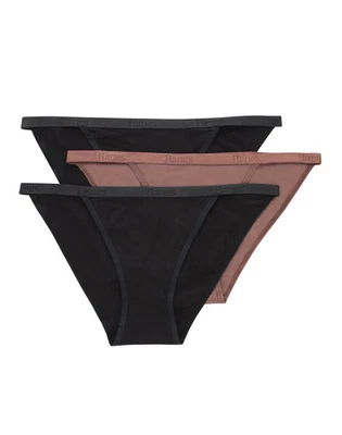 Ropa interior de bikini de cuerda súper suave para mujer Hanes Originals, paquete de 3 Foto 1 de 4