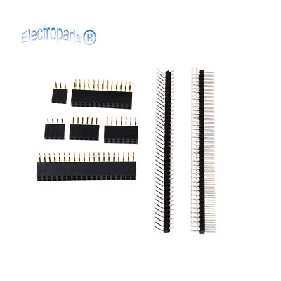 Pin Header 2.54mm Single/Double Row Right Angle Male/Female 3-40Pin Arduino US - Image 1 of 4