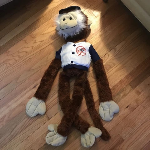 New York Yankees Rally Monkey Plush By Fiesta MLB Genuine Merchandise  47" Brown Cover