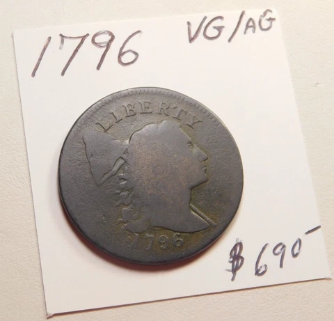 SCARCE 1796 LIBERTY CAP LARGE CENT VG / AG BOLD DATE - ORIGINAL    MAKE AN OFFER Cover