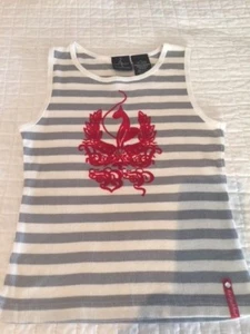 NWOT Baby Phat Girls Tank Top 6X White, Grey W/ Red Logo 100% Cotton - Picture 1 of 7