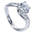Diamond Engagement Ring IGI GIA 1.24 Carat Real Lab Created Round 14K White Gold