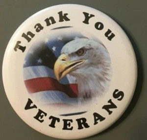 Veterans Refrigerator magnet Thank You Veterans collectible 2.25" button - Picture 1 of 3