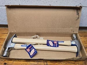 Pair Vaughan 606M Milled Face Supersteel 28oz Framing Hammers NEW in Box - Picture 1 of 12