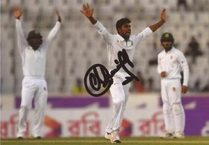 BANGLADESH: MEHEDI HASAN SIGNED 6x4 TEST ACTION PHOTO+COA - Picture 1 of 1