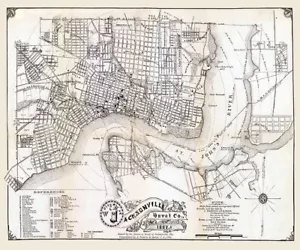 1887 Karte von Jacksonville Florida - Bild 1 von 4
