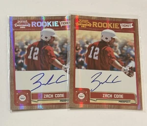 (2) Zach Cone 2011 Playoff Contenders ROOKIE Ticket AUTO #RT14 Lot - Texas - Picture 1 of 2