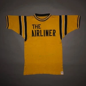 Vintage 1950s FAB KNIT JERSEY T SHIRT The Airliner FAB-KNIT 50s Ringer Tee SMALL - Picture 1 of 19