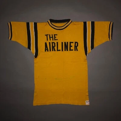 Vintage 1950s FAB KNIT JERSEY T SHIRT The Airliner FAB-KNIT 50s Ringer Tee SMALL - Image 1 of 4