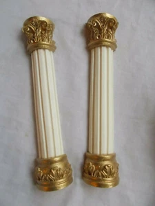 Antique style dolls house Colunms / Pillers White & Gold - Picture 1 of 1